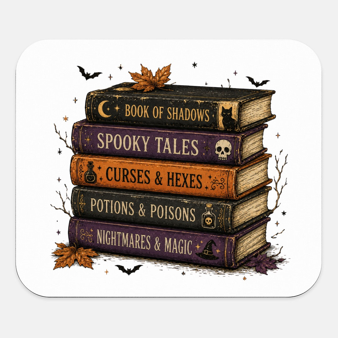 Spooky Stacked Books Mouse Pad (Rectangle)