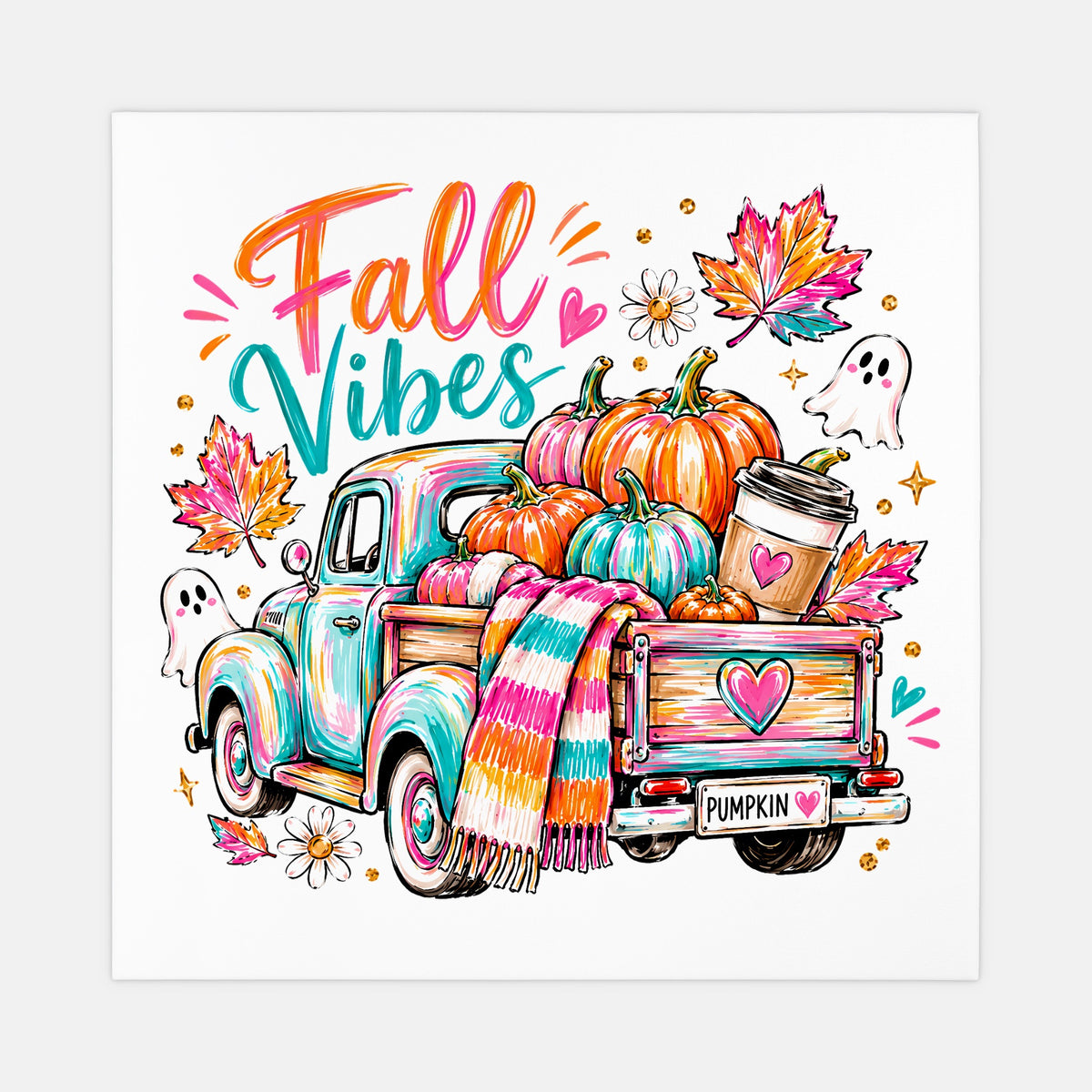 Fall Vibes Canvas - Square, 1.5"